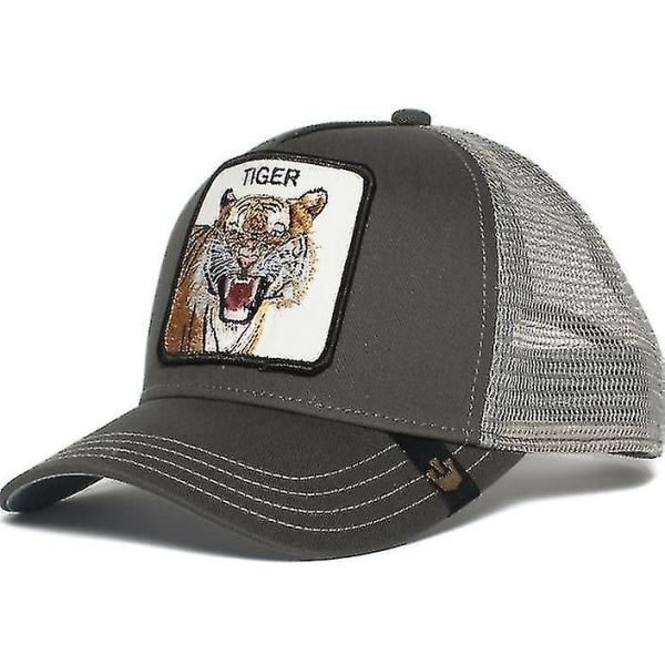 Panther Mesh Cap Animal Farm Trucker Baseball Cap Far Hat Snapback Ulv Tiger Udendørs Beast Paradise Toucan Caps Tiger Grey