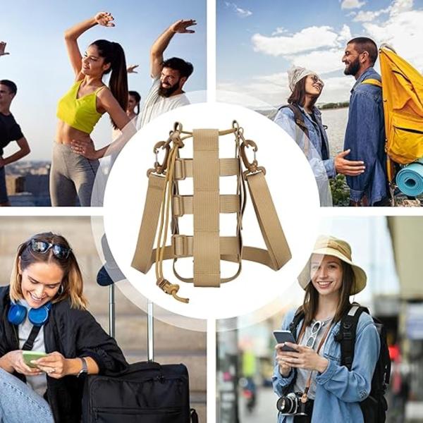 Vattenflaskhållare med rem, packbar flasksele - Vattenflaska Crossbody Sleeve