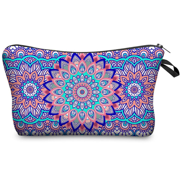 Polyestertryckt mönstrad kosmetisk väska kvinnlig clutch väska multifunktionell reseförvaringsväska style2