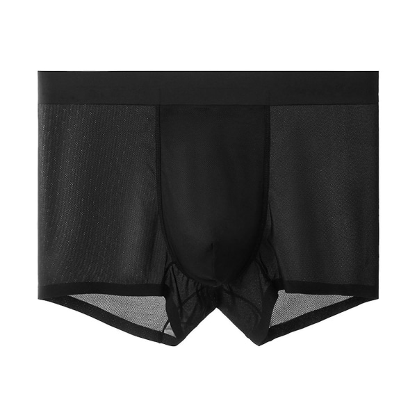 Herrarnas is silke underkläder U konvex design låga midjan boxare shorts för vardagskläder 2XL Black