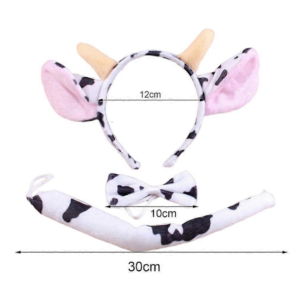 Eläinasu Korvat Panta Häntä Rusetti Setti Taaperoille Ja Lapsille Säädettävä Pehmo Eläinasu Halloween Cosplay Esitykseen Cow