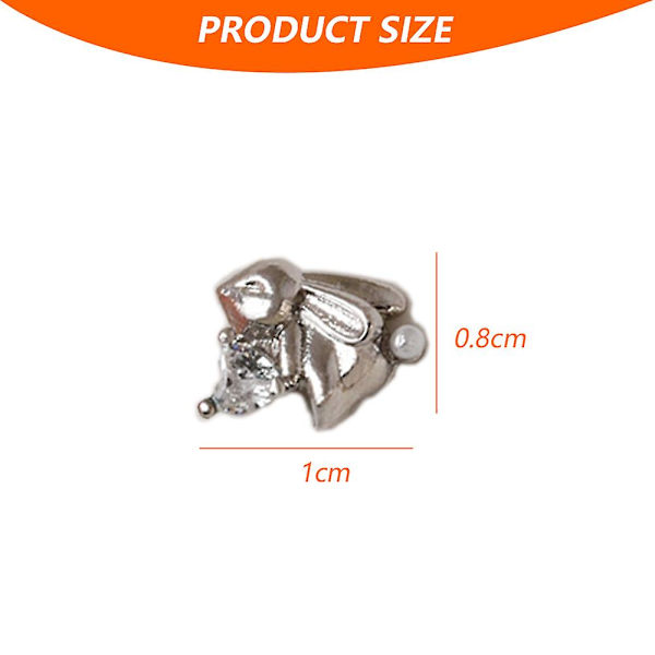 10 st 3d kanin nagel charms strass diamanter glitter roterbar nagelkonst kanin metall charms design för nagelkonst dekoration diy hantverk tillbehör style1