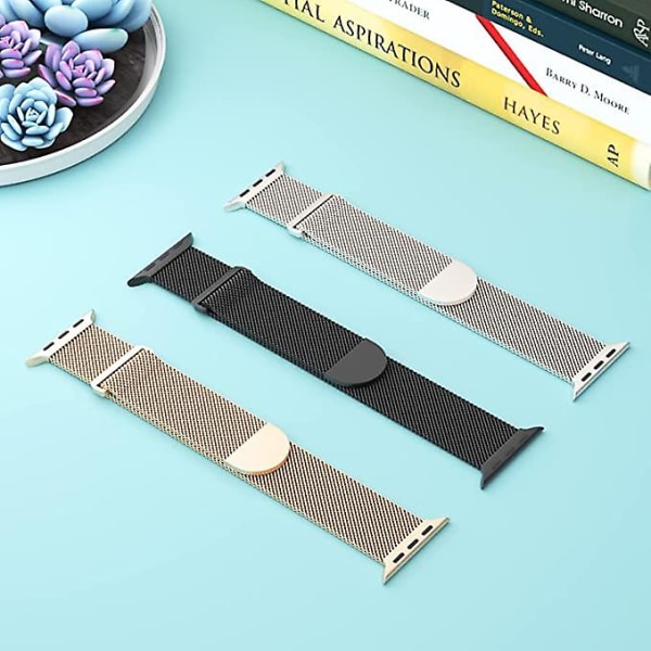 3-pack mesh som är kompatibla med Apple Watch band 38 mm 40 mm 41 mm 42 mm 44 mm 45 mm 49 mm, armband med magnetslingor i rostfritt stål AA006 38mm 40mm 41mm