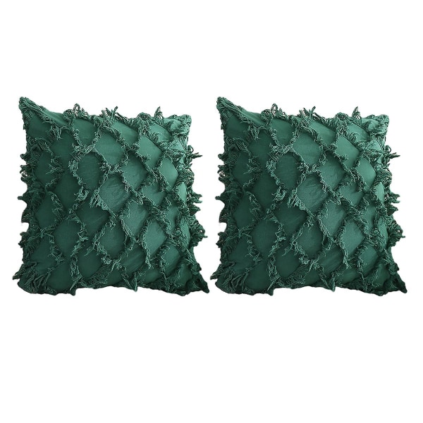 2-delat Embrace Örngott - Cover för soffa Dekorativt fyrkantigt örngott, enfärgad kuddfodral i modern stil, dold dragkedja 18x18" green