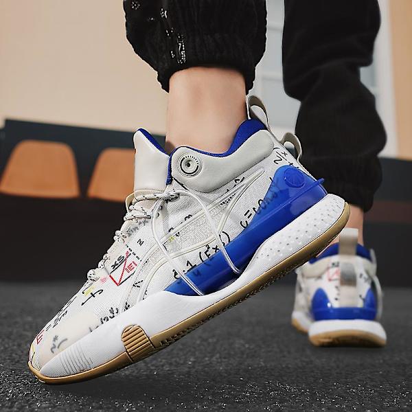 Herre Basketballsko Høj Overdel Åndbare Sportssko Skridsikre Mode Sneakers 3F8899 Gray EU 41