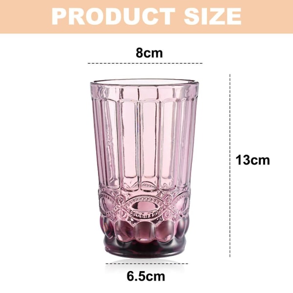 2 stk. Slangemønstret Glas Kop Farve Kreativ Præget Juiceglas Vinglas Fortykket Glas Vinglas L