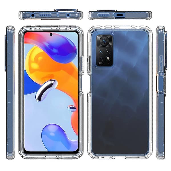 Til Xiaomi Redmi Note 11 Pro Global Fuld Krops Stødsikker Klar Gradient Telefon Cover (Sort) Red