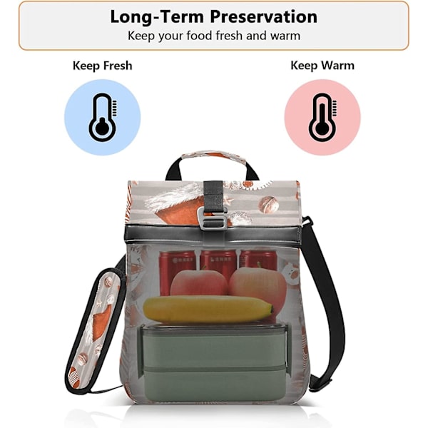 Julsnögubbe Lunch Bag för kvinnor och män Isolerad Lunch Tote Läcksäker