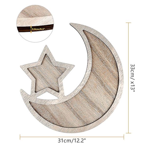 Ramadan Dessertbrett Eid Mubarak Tre Måne Stjerne Fat Ramadan Kareem Serveringsbrett Hjem Dessert Bakverk