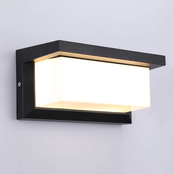 12w Utendørs LED Vegglampe Vanntett Ip66 Antrasitt Firkantet Vegglampe Metall Skott Vegglampe Ute Varm Hvit LED Vegglampe For Balkong