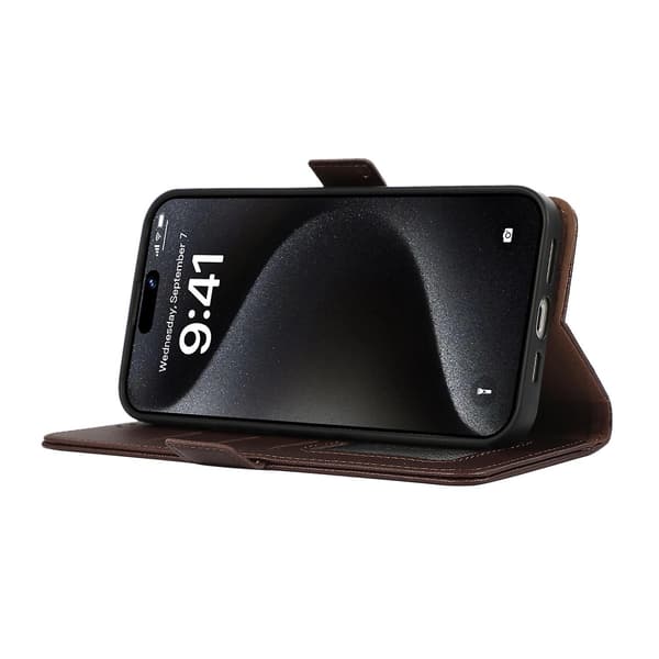 Side-Magnetisk Litchi PU Etui til Samsung Galaxy A53 5G Brown