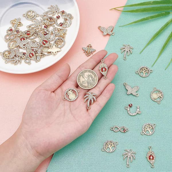48 stk. Rhinestone Forbindelsesled Charms Links Charm