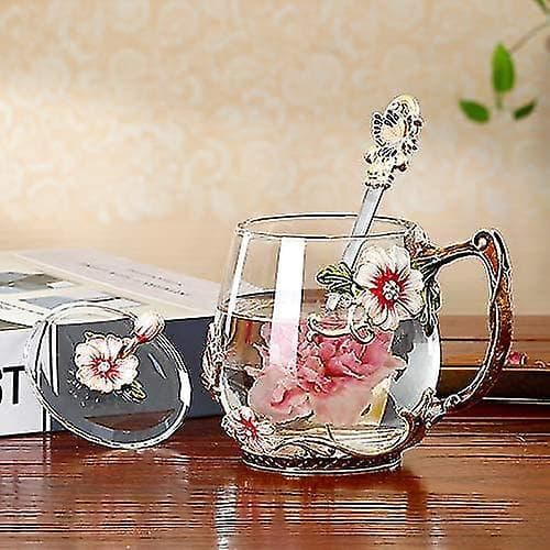 Sommerfugleblomst Glas Kop Med Ske (rød)