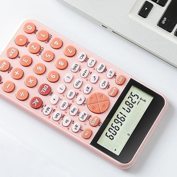 Bärbar miniräknare, kontorsmaterial, ingenjörsvetenskap, multifunktion, skolmaterial (rosa)