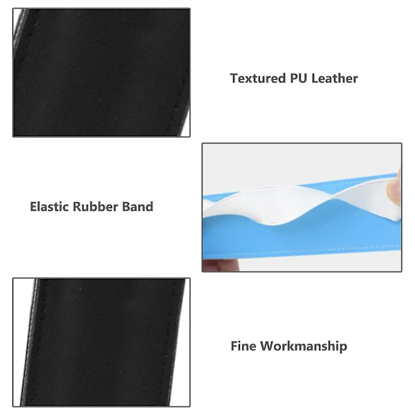 3 stk. Blyantholder, Penneholder Læder Tilbehør, Elastikbånd Til De Fleste Tablets, 17*4,5cm black