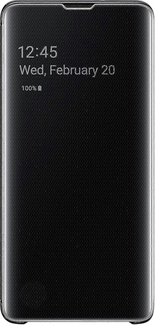 For Samsung Galaxy S10 Beskyttende Clear View Folio Cover Case - Sort