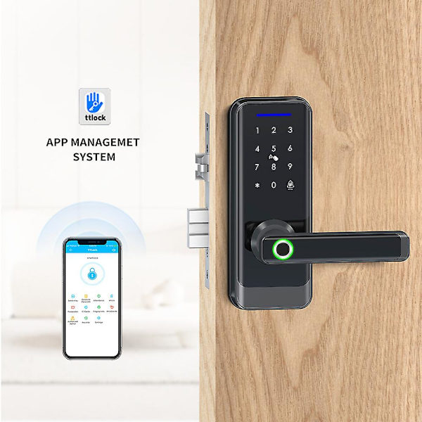 Fingeraftrykslås Tuyattlockwifi Intelligent Elektronisk Adgangskodelås til Dør