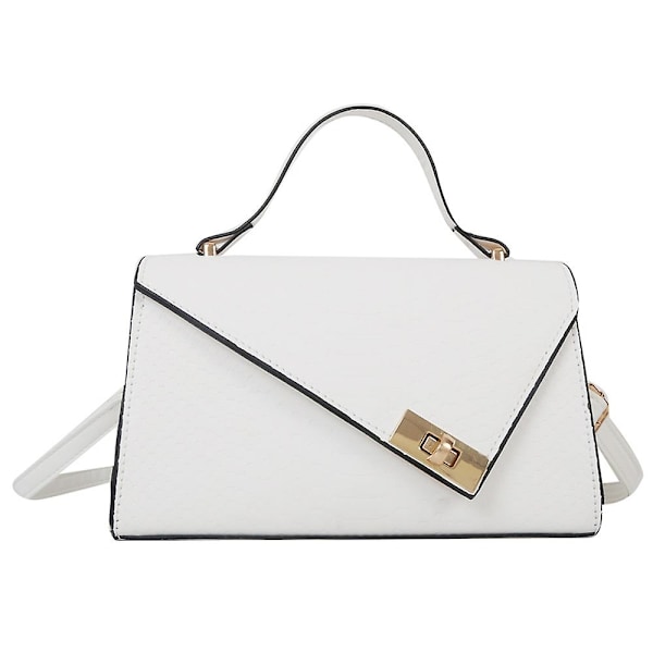 Enkel retro handväska ny mode casual konstläder axelväska liten väska flicka white
