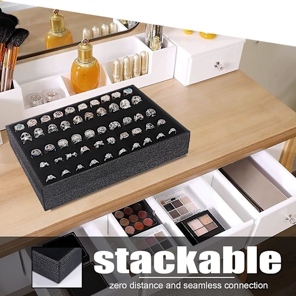 2 st stapelbara ringbrickor för låda, smyckeshållare, ringdisplaystativ för försäljning