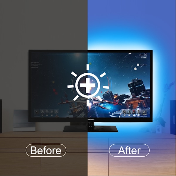 4m LED Lys til 32-55 Tommer TV, RGB TV LED Lys Bagved, Musik Synkronisering Bluetooth APP og Fjernbetjening