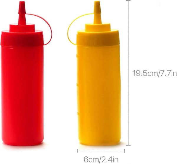 3 st 12 oz plastflaskor med munstycken, återanvändbara klämflaskor för kryddor (300 ml)