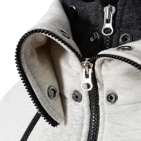 Extremt bekväm jacka för höst vinter herr huvtröja casual utomhus vindjacka 2XL Dark Grey