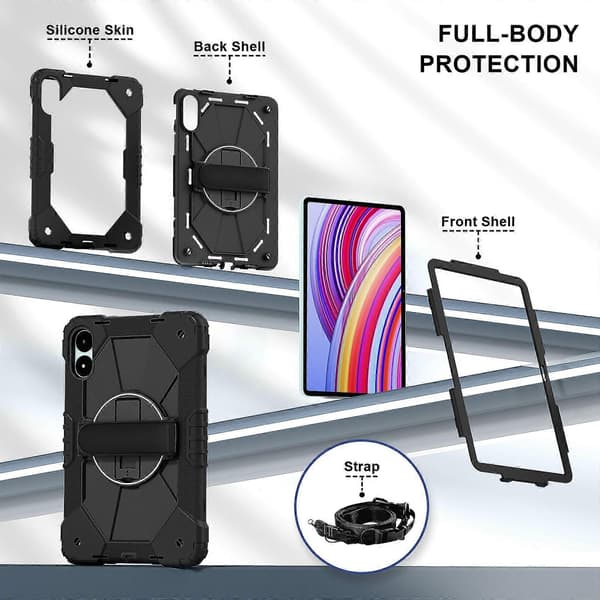 Silikon Hybrid PC-deksel for Xiaomi Redmi Pad Pro 12.1 Black