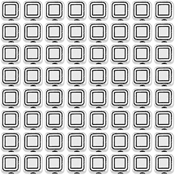 200 stk. Vintage Firkantede Perler 1,5 mm Kube Firkantede Perler Antikk Sølv Kube Perler Metall Løse Spacer Perler Tibetansk Stil Firkantede Perler Legeringsperler for Smykker