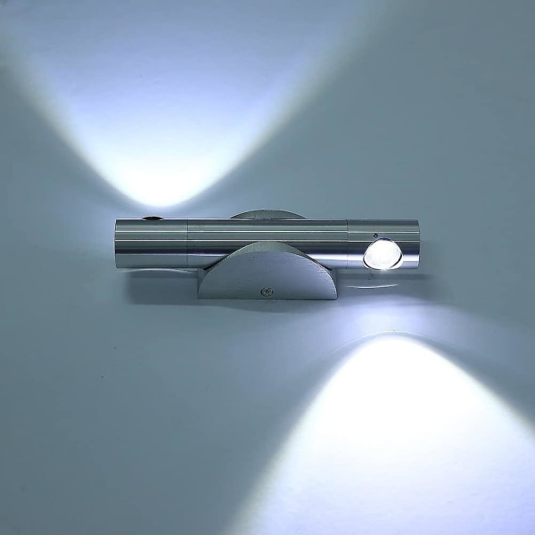 Moderna vägglampor 360rotation Led Up Down Vägglampa Justerbar Aluminium Väggbelysning Inomhus badrum Sovrumslampa, Cool Vit [energiklass