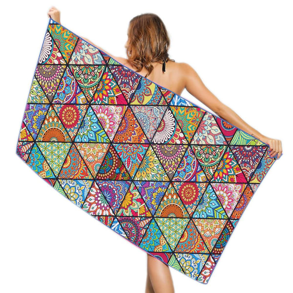 Hurtigtørkende Strandhåndkle For Reise - Ekstra Stor 80x160cm Oversized Svømme-, Basseng-, Yoga-, Reisehåndkle Pattern 2