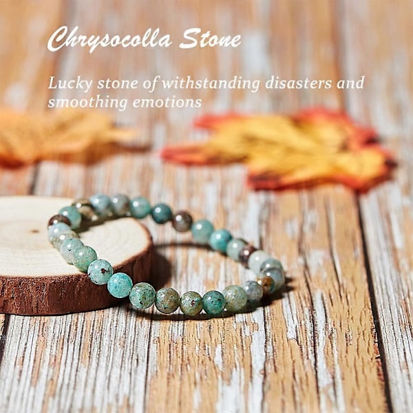 Naturlige Chrysocolla Ædelsten Perler Strenge Runde Farvede 6mm Hul: 1.2mm