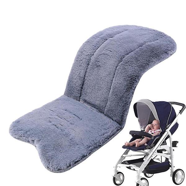 Babyskyddssitsfoder, konstgjord fårskinn barnvagnsfoder för barnvagnar, bilbarnstolar Blue grey