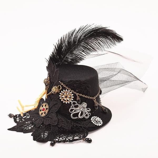 Victorian Steampunk Mini Top Hat Hårklemme til Kvinder (d) M