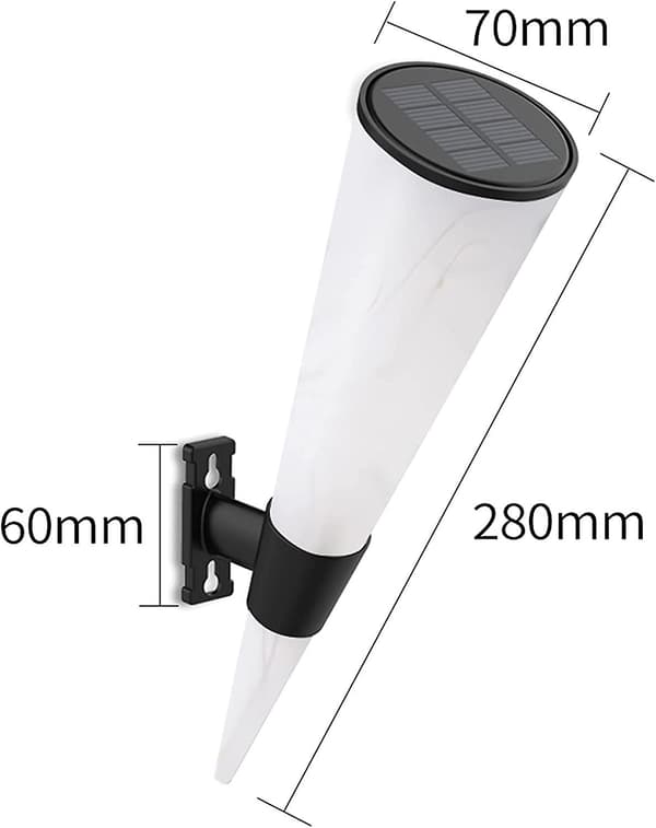 2 Pakning Solcelle Vegglampe Utendørs Dekor Solcellelampe Hagelampe