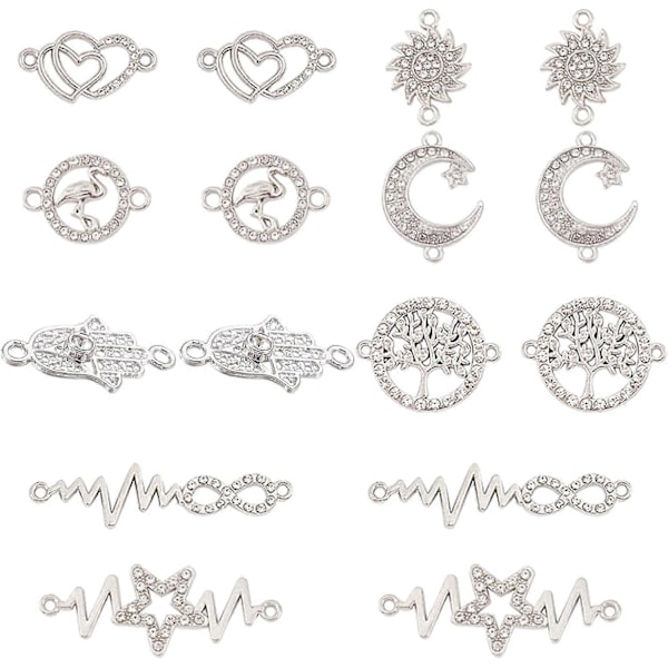 32 stk. Rhinestone Forbindelsesled Charms Links Charm