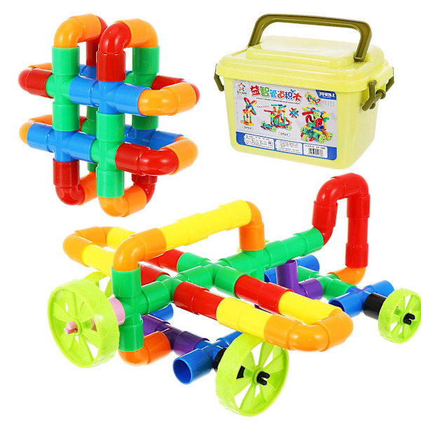 1 Set/88kpl Luova Muovinen Vesiputki Rakennuspalikat Lasten Opettavainen Lelu Colorful 20X15CM