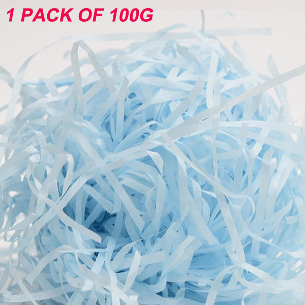 Raffiapapir-strimler og -tråder, konfetti til DIY-gaveinnpakning og kurvfyll Light blue