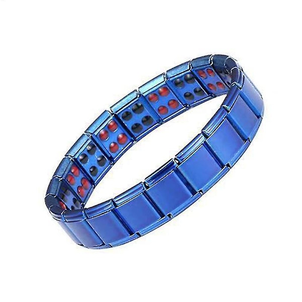 Elegant magnetisk armbånd til mænd, metal udskiftelige armbånd til smertelindring karpaltunnelsyndrom Blue Red Dot