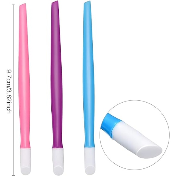 30 styk plastik håndtag neglebåndsskubbere farvet neglekunstværktøj til mænd og kvinder jule valentinsdags gave (blå, lilla og pink)