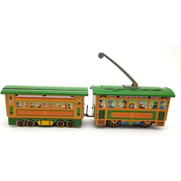 Wind Up Toy Tin Toy Ms515 Dubbelsektion Spårvagn, Retro Leksaker, Kreativa presenter, Personligt tema Butiksdekorationer Vintage samlarobjekt Barnpresent för pojkar