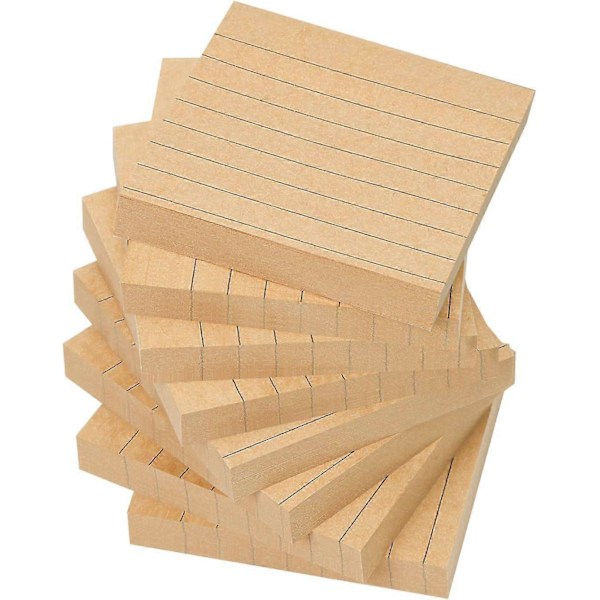 8 Block Kraftfodrade Självhäftande Anteckningsblock, 3x3 Tum Självhäftande Anteckningsblock, 80 blad/block