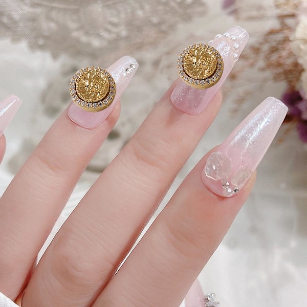 5 st 3d kanin nagel charms strass diamanter glitter roterbar nagelkonst kanin metall charms design för nagelkonst dekoration diy hantverk tillbehör style1