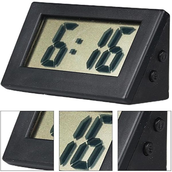 Liten digital klocka inget tickande elektrisk väckarbordsklocka LCD liten batteridriven digital klocka skrivbord