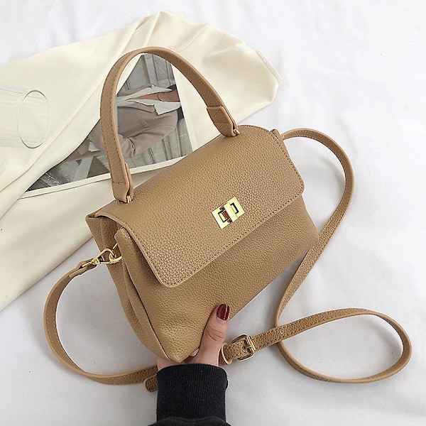 Retro Klassinen Kukkaro Clutch Laukku Pu Käsilaukku Piilotetulla Soljella Sopii Naisille. khaki