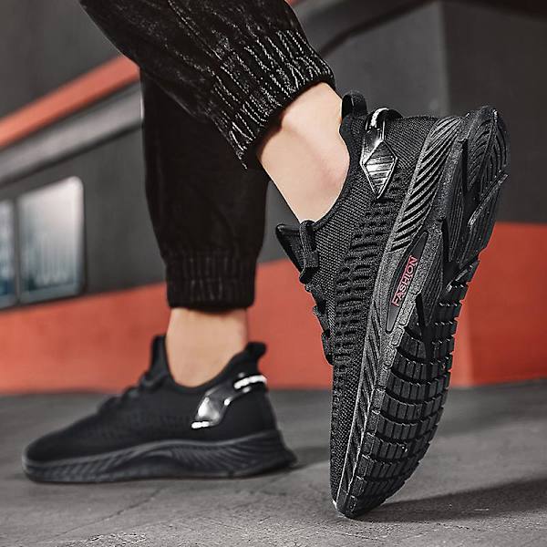 Herr Sports Löparskor Flygande Vävda Andningsbara Sneakers Frd5001 Black EU 42