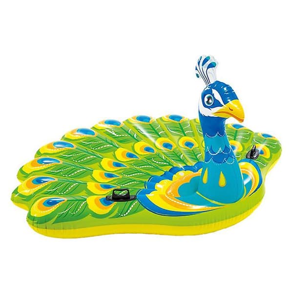Uppblåsbar påfågelbåt pool float för barn, uppblåsbar båt pool float