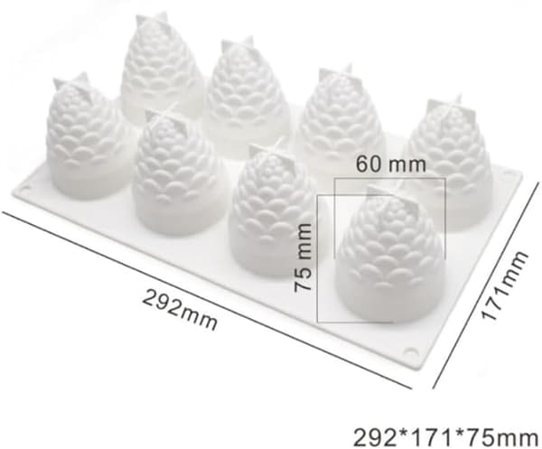 3D DIY silikoneform, 3D grankogler, lysform, silikone, lysforme til støbning, silikone, håndlavet lysform, silikoneform lys