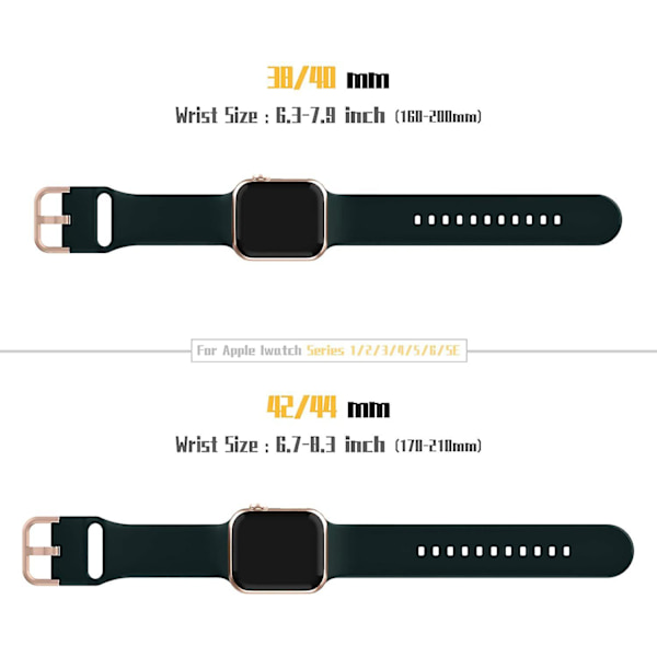 3 Stk. Kompatible med Apple Watch remme 41 mm 40 mm 38 mm, blød silikone erstatningsrem med klassisk spænde til iWatch Series SE 7 6 5 4 3 2 1 til W