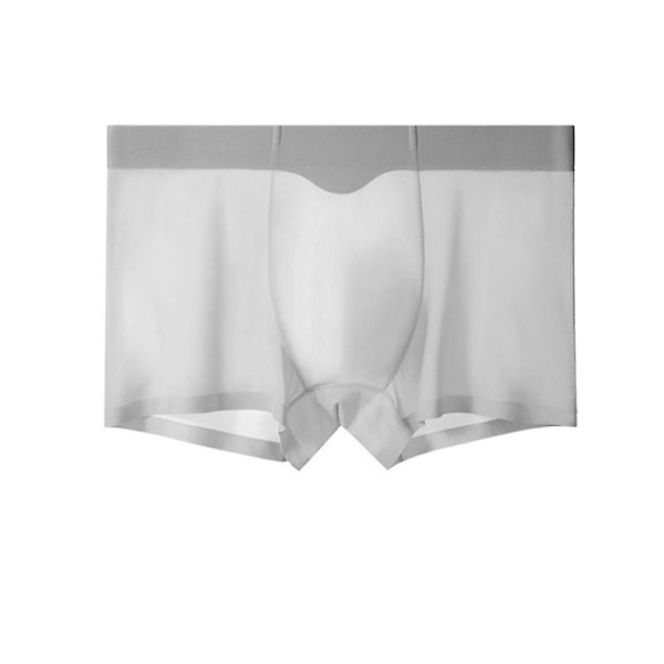 Spårlösa underkläder för män Ice Silk Boxer Sexiga genomskinliga genomskinliga byxor grey 3XL