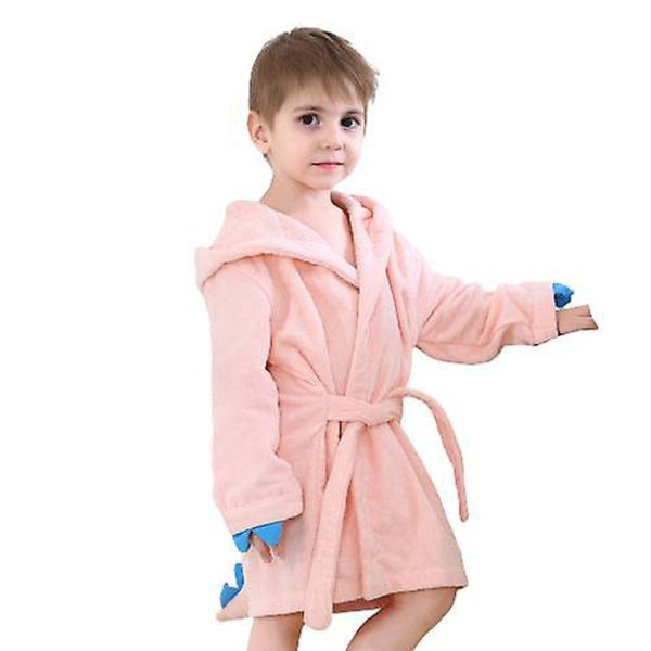Flanellfleece Huvtröja Barnkappa Korallfleece Barn Badhandduk Pink S